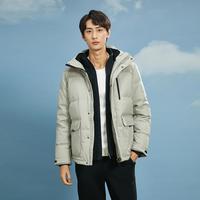 Rapido 男子灯芯绒拼接可脱卸帽户外风羽绒服