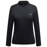 必迈2025跑步魔方透湿长袖运动t恤半拉链训练服休闲通勤上衣 夜幕黑【女】 S