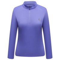 必迈2025跑步魔方透湿长袖运动t恤半拉链训练服休闲通勤上衣 雪青紫【女】 M