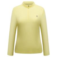 必迈2025跑步魔方透湿长袖运动t恤半拉链训练服休闲通勤上衣 苍穹黄【女】 2XL