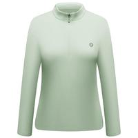 必迈2025跑步魔方透湿长袖运动t恤半拉链训练服休闲通勤上衣 山岚绿【女】 2XL