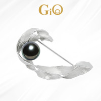 GiO 珠宝 大溪地海水黑珍珠胸针 10-11mm GiO-390