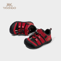 英氏童鞋儿童跑步鞋2025秋季透气软底男童休闲鞋中小童网面运动鞋 红黑色 30 码-适合脚长18.8-19.1cm