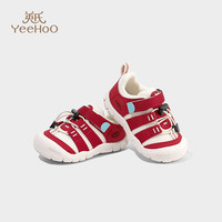 英氏童鞋儿童跑步鞋2025秋季透气软底男童休闲鞋中小童网面运动鞋 米红色 25 码-适合脚长15.5-15.8cm