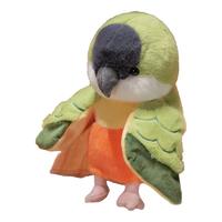 优羽搞怪互动安抚小鸟手偶玩具公仔手套娃娃腹语搞笑鹦鹉毛绒玩具玩偶 橘身绿头-小太阳