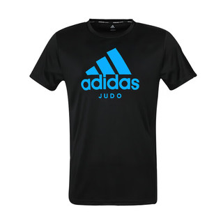 阿迪达斯 （adidas）短袖男春夏跑步休闲运动服圆领速干T恤 黑蓝JUDO M 