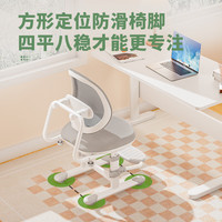 青节 儿童学习写字椅家用中小写字椅凳可升降调节学习座椅带脚踏 育英椅-标准款-浅云灰