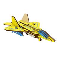 举名军事木质立体拼图3d拼装模型飞机儿童益智玩具男孩手工diy积木 F22猛禽