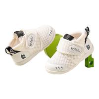 卡特兔学步鞋婴儿1-3岁透气网面童鞋早秋机能鞋幼儿园宝宝室内鞋X2AE003 白色 19 内长12.0cm 脚长11.0-11.5