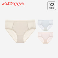 KAPPA卡帕内裤女3条装202540s棉质低腰3A抑菌平角女士内裤 混色10【网纱拼接KP4K03】 3条 XL