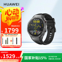 华为 HUAWEI WATCH GT 5 Pro 智能手表 46mm 曜石黑 黑色氟橡胶表带