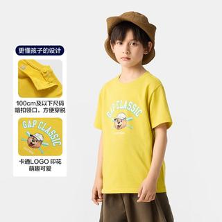 盖璞 【大小童同款】Gap男女童2025夏季款小熊logo纯棉短袖T恤767133