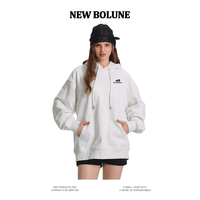New Bolune/新百伦时尚帽衫美式潮流运动休闲宽松卫衣 拉布星圆领白色 3XL