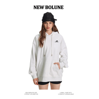 New Bolune/新百伦时尚帽衫美式潮流运动休闲宽松卫衣 运动小队圆领炭黑 L
