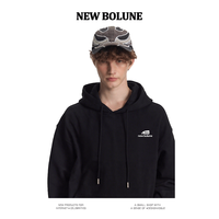 New Bolune/新百伦时尚帽衫美式潮流运动休闲宽松卫衣 新百伦大标连帽安哥拉红 2XL