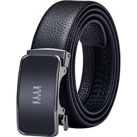 ELLE HOMME 男士皮带男腰带真皮头层牛皮自动扣商务礼盒 枪色镜面-902027