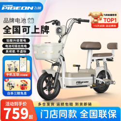 飞鸽 电动自行车 奶油白 全国联保/智能快充/终身保障 车架款