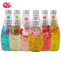 美恩 Meien 泰国奇亚籽290ml瓶装芒果荔枝椰子石榴蜜桃果汁饮料整箱 混合水果味290ml 12瓶