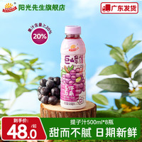 阳光先生 MR.SUNSHINE 果汁饮料 桃汁葡萄提子汁饮料500ml*8瓶装 火锅清爽搭配饮料整箱 提子汁500ml每瓶