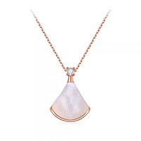 QUAMER 纯银白贝母扇形项链 玫瑰金 10102633601053