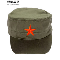 烈焰战队 鸭舌帽 军迷迷彩帽子 男女夏季军旅风户外遮阳帽子 学生军训帽子 红五星帽子