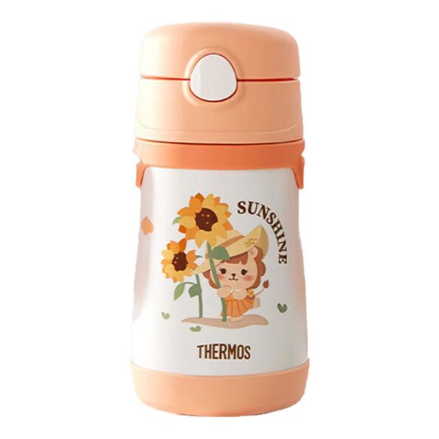 THERMOS 膳魔师 儿童吸管杯双耳把手保温杯 316L不锈钢TCKC 向日葵（带把手）
