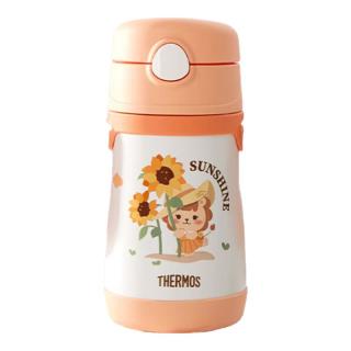 THERMOS 膳魔师 儿童吸管杯双耳把手保温杯小容量幼儿园水杯316L不锈钢TCKC 向日葵（带把手） 305ml