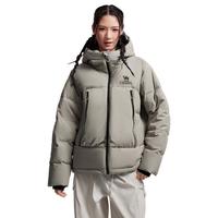 CAMEL骆驼女装羽绒服2025冬季90绒高蓬松加厚保暖连帽面包羽绒外套 幻影黑，男女同款，A35WR28007 L