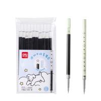 得力 趣味小狗日记笔芯 秒干墨水学生中性笔替芯学生文具 0.5mmST头笔芯黑色10支/袋 SE221高考考试