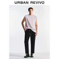 UR2025夏季男装休闲纯色百搭宽松棉质圆领背心UMB450004 裸粉 XS