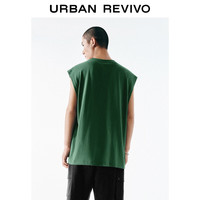 UR2025夏季男装趣味图案字母印花无袖背心UMY450050 墨绿 XS