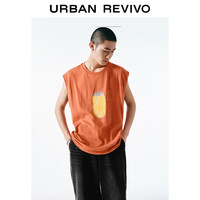 UR2025夏季男装趣味图案字母印花无袖背心UMY450050 红棕 M