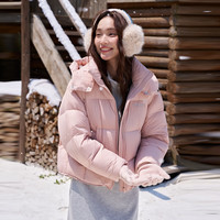 雪中飞2025冬女士盐系泡芙小短款羽绒服连帽保暖粉色可爱公主 粉色|1234 XL /170/92A