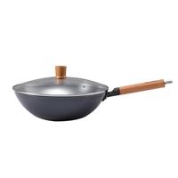 张小泉无涂层精铁通用家用炒锅34cm 含锅盖C31630100(3-6人使用) 含盖【2-5人】平底灶具通用 34cm
