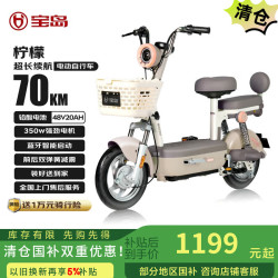 宝岛电动车 BODO 宝岛电动自行车柠檬48V20Ah超威铅酸电池续航70km简易大踏板麦芽咖