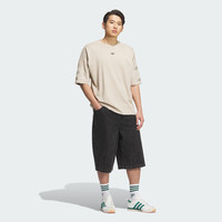 adidas宽松舒适牛仔运动短裤男女夏阿迪达斯三叶草JX5005   中牛仔黑   7XL 38