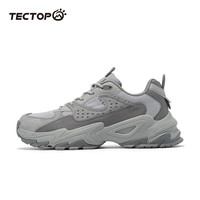 探拓（TECTOP）山系休闲鞋男鞋复古厚底老爹鞋2024秋冬户外防滑耐磨徒步运动鞋子 深灰/长城灰 41