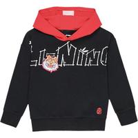 李宁 LI-NING 小童男儿童中国风连帽套头卫衣拼接双色刺绣潮流时尚