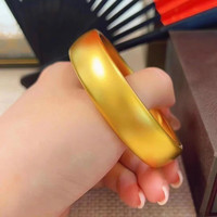 百世其昌古法素圈泥鳅背黄金手镯宽版轮胎镯纯金镯子送女友礼物 黄金轮胎手镯58# 约50g(多退少补)