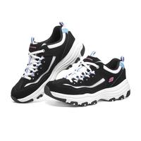 SKECHERS 斯凯奇 D'LITES系列 I-Conik 女子休闲运动鞋 88888250-BKBL 黑色/蓝色 35