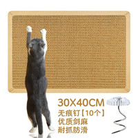 哈宝哈贝 HABAOHABEI 优质剑麻猫抓垫猫抓板猫睡垫凉席加厚耐磨脚垫窝垫防猫抓保护沙发 30*40CM 颜色随机