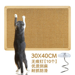 哈宝哈贝 HABAOHABEI 优质剑麻猫抓垫猫抓板猫睡垫凉席加厚耐磨脚垫窝垫防猫抓保护沙发 30*40CM 颜色随机