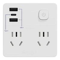 施耐德电气 86型转换插头/转换插座 一转四转换插头 2五孔+2两孔+2A+1C总控