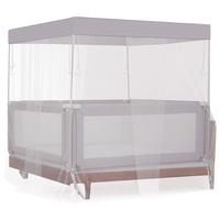 利伯顿（LIBODUN）床围婴儿护栏床围栏宝宝防摔床上防护围挡儿童防掉床边床护栏 PRO款-晨雾灰蚊帐+熊猫护栏 3面装-1.5+2.0+2.0米+连接带4根