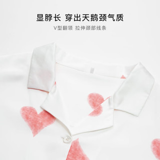 欧迪芬秋冬女透气翻领家居长袖可外穿衬衫风套装XH2307+XH2507 L
