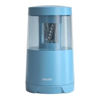 得力（deli）电动削笔机 双电源卷笔刀(电池/USB)削笔器开自动排断芯转笔刀 儿童文具考试蓝