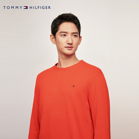 TOMMY HILFIGER【柔软纯棉】25秋冬男撞色条纹学院风针织衫/款纯色毛衣 【简约合身毛衣】红橙色792 M （：135-150斤）
