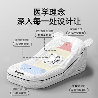 imomoto 爱毛毛头 小熊威尔 防吐奶斜坡枕 海绵内胆0-30°调节