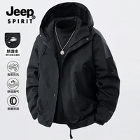 JEEP SPIRIT 多口袋 男士夹克 黑色 XL