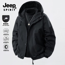JEEP SPIRIT 多口袋 男士夹克  黑色 XL